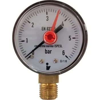 Tlakoměr 0- 6bar, DN63- 1/4", spodní vývod