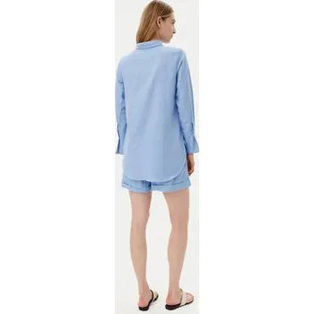 Pánská košile Selmark Sada košile a sportovní šortky BC176 Modrá Relaxed Fit M