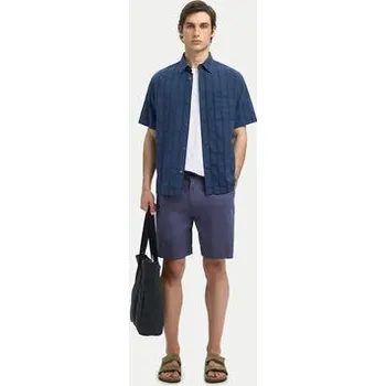 Pánské kraťasy Selected Homme Šortky z materiálu 16097541 Fialová Loose Fit S