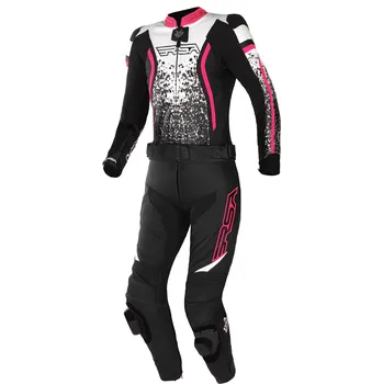 Moto kombinéza Dámská kombinéza na motorku RSA GT2 černo-bílo-fluo růžová 38