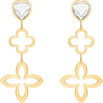 Náušnice Pozlacené náušnice Lilou 231/46/KOL/3E/BIA/KR/PO zlatá GLD, vel. ONE SIZE