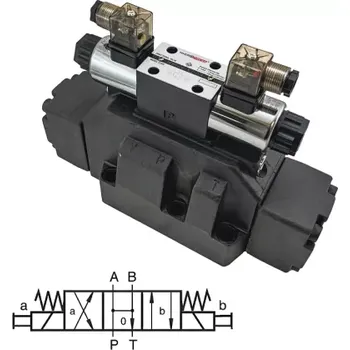 Rozvaděč HFWH-06-3C3-D24 nepřímo řízený hydraulický rozvaděč NG25, 650 l/min, 350 bar, 24 V DC