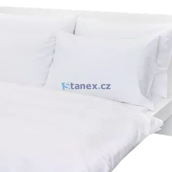 Povlečení Stanex Ložní povlečení atlas grádl proužek bílý (LS900) - 140 x 200 cm + 90 x 70 cm