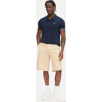 Pánské tričko Tommy Jeans Polokošile Flag Cuff DM0DM21306 Tmavomodrá Slim Fit L