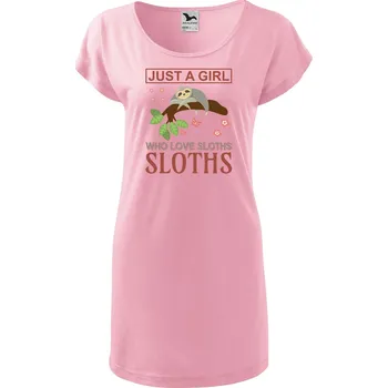 DOBRÝ TRIKO Dámské tričko/šaty Love sloths Velikost: S, Barva: Růžová