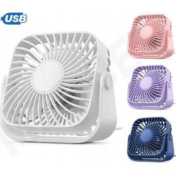 Domácí ventilátor MINI PŘENOSNÝ STOLNÍ VENTILÁTOR TICHÝ USB VĚTRÁK 360° 3 RYCHLOSTI