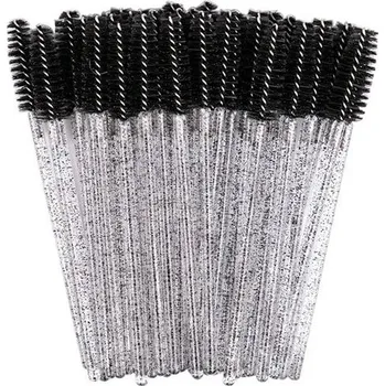 50 ks Flexibilní jednorázové kartáčky na řasy a obočí | kosmetické štětce, štětce na líčení - 50 KS - Černá