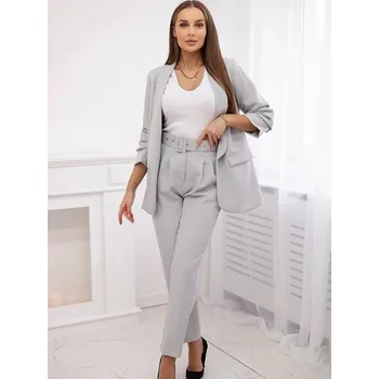 Dámský kostýmek Elegantní souprava saka a kalhot 80172K GREY, VELIKOST UNI ( S, M , L )