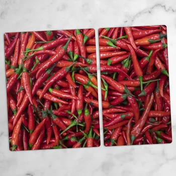 Obraz Tvrzené Skleněné Kuchyňské Desky S Grafikou Papričky Chilli 40x52 a 30x52