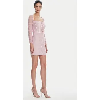 Dámské šaty Elisabetta Franchi Koktejlové šaty AB68352E2 544 Růžová Slim Fit 44