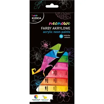 Speciální výtvarná barva Derform Akrylové barvy neonové 12 ks 12 ml KIDEA