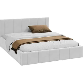 Postel Čalouněná postel 140x200 cm EMMA Bílá s roštem