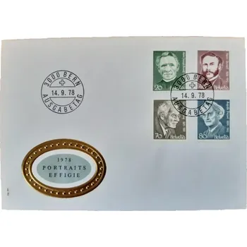 Sběratelství Švýcarsko FDC 1137/40 osobnosti V, r. 1978
