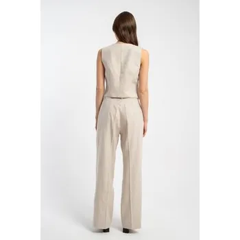 Pánské oblečení CLICK Kalhoty z materiálu 30-400 Béžová Relaxed Fit 44