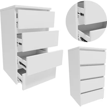 Komoda Komoda CL440BIA bílá 40 cm malá skříňka se zásuvkami na oblečení, hračky, knihy