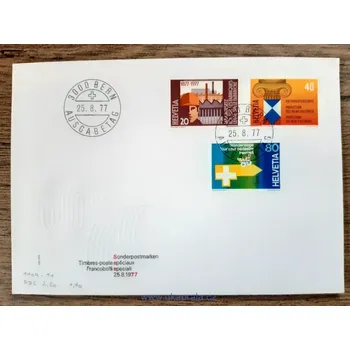 Sběratelství Švýcarsko FDC 1109/11 různá výročí, r. 1977