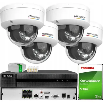 Bezpečnostní kamera Monitorovací systém se 4 IP kamerami 6MPX Smart Hybrid ColorVu Hikvision Disk 2TB