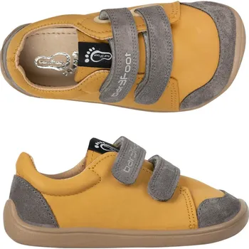 Chlapecké polobotky 3F Kožené boty bar3foot 3BE39/LT13 hořčicové - 2.jakost - suchý zip, barefoot velikost: 29