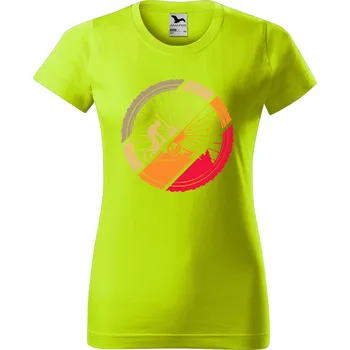Dámské oblečení DOBRÝ TRIKO Dámské tričko s potiskem Kolo v přírodě Barva: Limetková, Velikost: XS