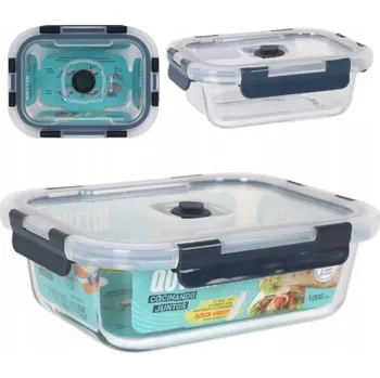 Dóza na potraviny HERMETICKÁ SKLENĚNÁ DÓZA QUTTIN na oběd 1,0 L do MIKROVLNNKY 21x16 cm