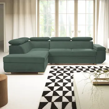 Sedací souprava Sedací souprava LARS I | 215x264 cm | rozkládací + úložný prostor | AKCE | šedozelená 37