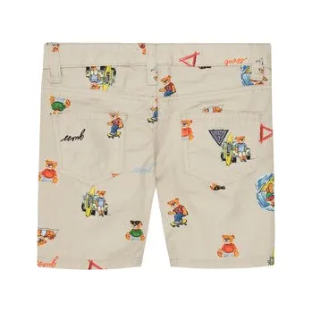 Dámské oblečení Guess Šortky z materiálu N5GD12 WGBT1 Béžová Regular Fit 3Y