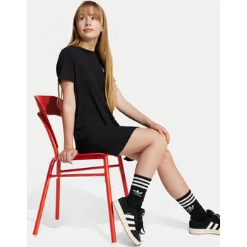 Dámské šaty adidas Každodenní šaty Ribbed JC8429 Černá Regular Fit 9_10Y