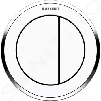 Splachovací tlačítko Geberit Oddálené ovládání typ 10, pneumatické, pro 2 množství splachování, bílá/lesklý chrom, 116.055.KJ.1
