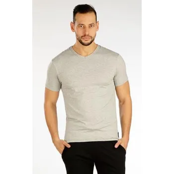 Pánské tričko Pánské triko s krátkým rukávem Litex 5F273 světle šedé melé M