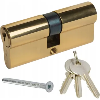 Vložka do dveří VLOŽKA DO ZÁMKU DVEŘÍ CYLINDRICKÁ Mosaz 60mm 3 Klíče Šroub