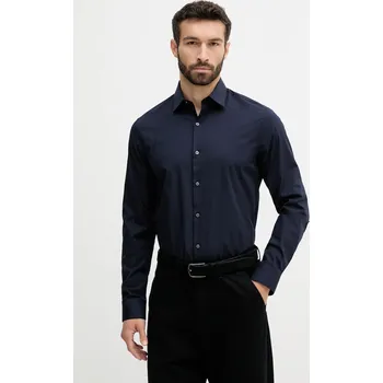 Pánská košile Košile Calvin Klein pánská, tmavomodrá barva, slim, s klasickým límcem, LV019EU000 59X, vel. 40