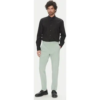 Pánské kalhoty BOSS Kalhoty z materiálu T_Commuter-Slim 50534303 Zelená Slim Fit 48