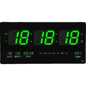 Hodiny Nástěnné hodiny LED clock černé, odstíny červené 36 cm