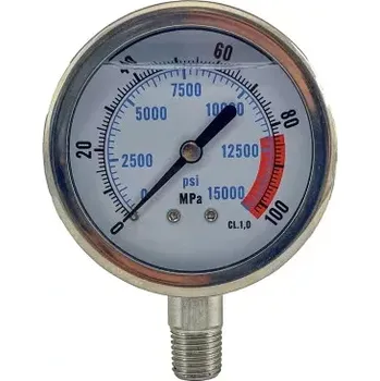 Kompresor MGN63R600 indikátor tlaku, manometr 0-600 bar se spodním vývodem G1/4" BSP, 63 mm