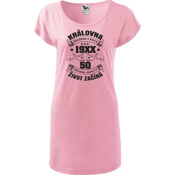 Dámské tričko DOBRÝ TRIKO Dámské tričko/šaty Královna život začíná Velikost: S, Barva: Růžová