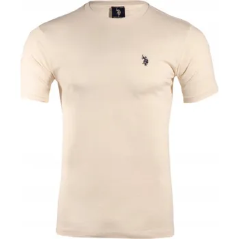 Pánská móda Pánské Tričko US POLO ASSN. Logo US16467 béžové