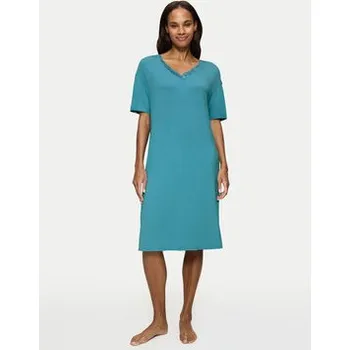Dámské noční prádlo Triumph Noční košile Timeless Sensuality 10222628 Tyrkysová Relaxed Fit 36