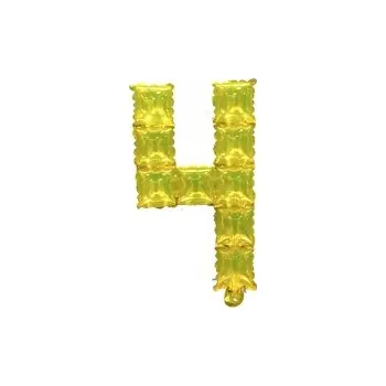 Balónek Fóliové číslo POP IT 4 Zlaté (40 cm)