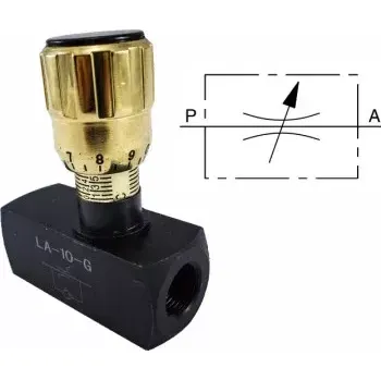 Ventil L-12-G G1/2" Obousměrný regulační škrtící ventil do potrubí, 85 l/min, 315 bar, G1/2"