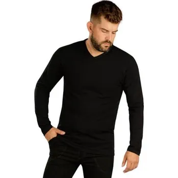 Oblečení a móda Pánské triko s dlouhým rukávem Litex 7E204 černá L