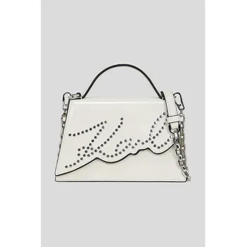 Kožená kabelka Karl Lagerfeld K/SIGNATURE bílá barva, A3W30044 00X, vel. ONE SIZE
