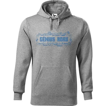 Pánská mikina DOBRÝ TRIKO Pánská mikina s potiskem Génius roku Velikost pánské mikiny: 4XL, Barva: Tmavě šedý melír