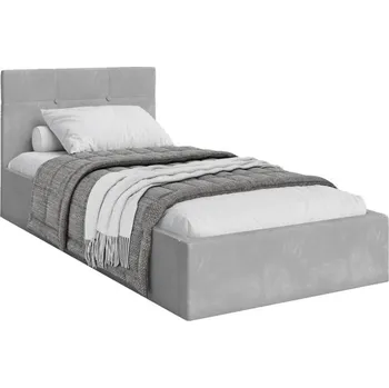 Postel Čalouněná postel RINO 90x200 cm s kovovým roštem šedá