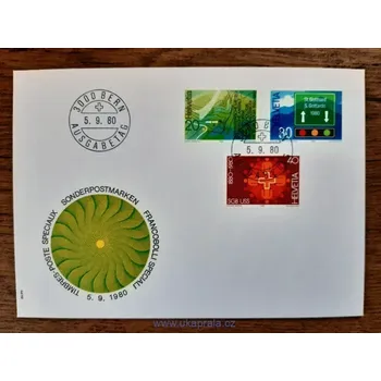 Sběratelství Švýcarsko FDC 1184/6 různá výročí, r. 1980