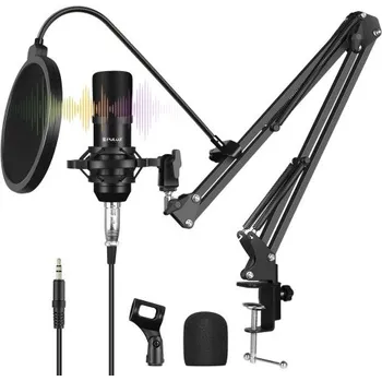 Mikrofon Profesionální studiový mikrofon PULUZ PU612, POP filtr, nůžkové rameno,USB zvuková karta