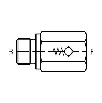 Ventil RB 1 F zpětný ventil HAWE s vnějším a vnitřním závitem G1/4", 20 l/min, 700 bar