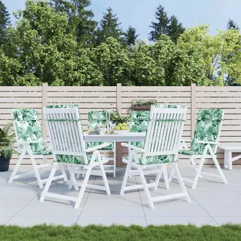 Podsedák vidaXL Podušky na židli s vysokým opěradlem 6 ks oxford [361876] Barva: Vzor listí