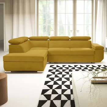 Sedací souprava Sedací souprava LARS I | 215x264 cm | rozkládací + úložný prostor | AKCE | žlutá 48