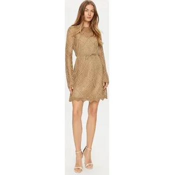 Dámské šaty TWINSET Úpletové šaty 241TP3120 Hnědá Regular Fit XS