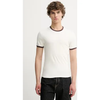 Pánské tričko Bavlněné tričko Samsoe Samsoe SATOD M25200030 béžová 01X, vel. M